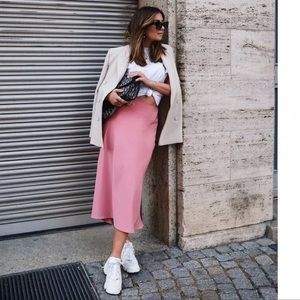 Zara Pink Satin Skirt
